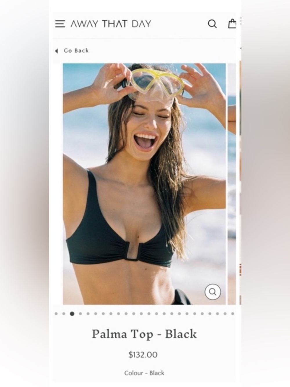 Away That Day Palma Bikini Top - Black